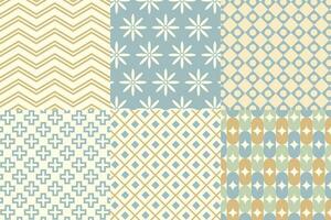 Set of pattern in retro style. Abstract texture decorative 50's, 60's, 70's style. Can be used for fabric, wallpaper, textile, wall decoration. Vector illustration