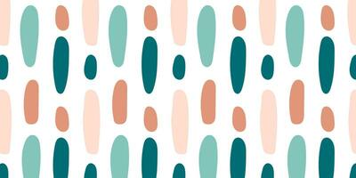 Fun colorful seamless pattern. Creative doodle abstract style art background for kids. Trendy texture design with contemporary basic shapes. Vector illustration