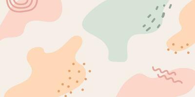 Abstract background. Hand drawing various shapes and doodle objects. Trendy modern contemporary vector illustration. Every background is isolated. Pastel color