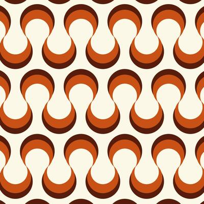 Seamless pattern in retro style. Abstract texture decorative 50's, 60's, 70's style. Can be used for fabric, wallpaper, textile, wall decoration. Vector illustration