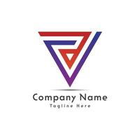 CD letter triangle shape logo design icon vector