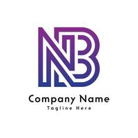NB letter creative logo design icon vector
