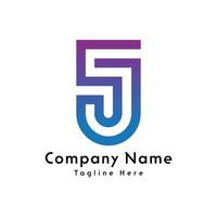 J or 5J letter logo design icon vector