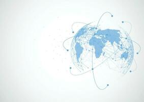 Global network connection. World map point and line composition concept of global business. Vector Illustration