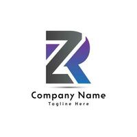 RZ or ZR letter logo design icon vector