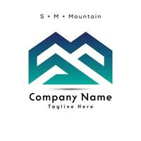 SM letter mountain logo design icon vector