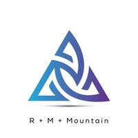 RM letter mountain logo design icon vector