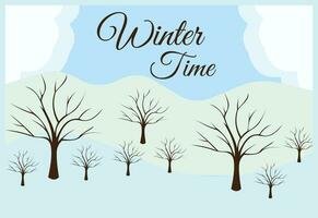 winter time in nature  forest in blue  and grey  backgrount template vector