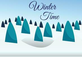 winter time in nature  forest in blue  and grey  backgrount template vector