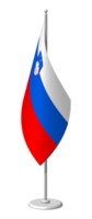 SLOVENIA flag on flagpole for registration of solemn event, meeting foreign guests. National banner of SLOVENIA. PNG image on transparent back