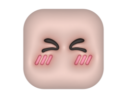 emoji face with pink eyes and black eyebrows png