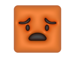 un naranja cuadrado con un triste cara png