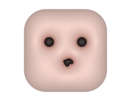 a pink square with a black face png