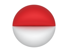 a red and white sphere with a flag on it png
