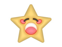 a star with a face and a pink tongue png