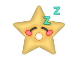 a star with eyes closed and a smile png