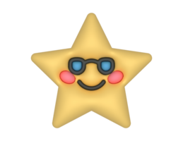 a star with sunglasses and a smile png