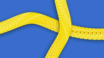 abstract background yellow texture snake smooth moving isolated on blue background video