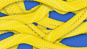 abstract background yellow texture snake smooth moving isolated on blue background video