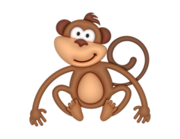 desenho animado macaco sentado em a chão clipart png