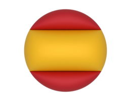 spain flag sphere icon, transparent background png