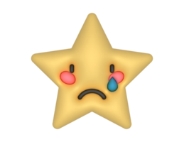 a sad star with tears on it png