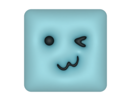 a blue square with a face on it png