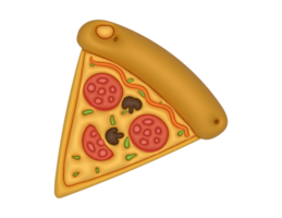 pizza slice icon, cartoon style, isolated on transparent background png