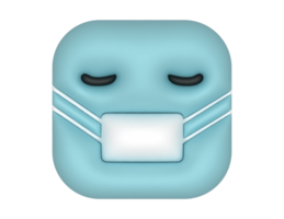 a blue face mask icon with a white mask png