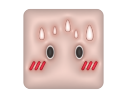 a cartoon character with eyes and nose png