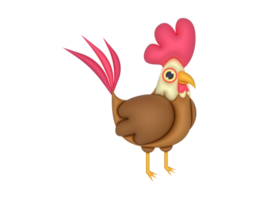 rooster cartoon icon on transparent background png