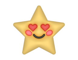 un' stella con cuori su esso png