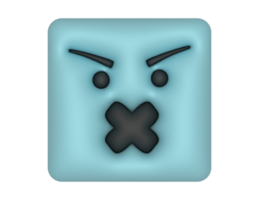 an angry face with a black nose and mouth png