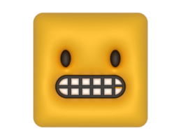 uma amarelo emoticon com uma boca e dentes png