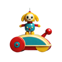 illustration of retro toy isolated on translucent background. ai generative png