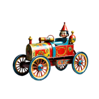 illustration of tin toy car Collectibles on a transparent background. ai generative png