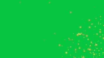 Fire spark particles flying around animation effect overlay isolated on green screen background video