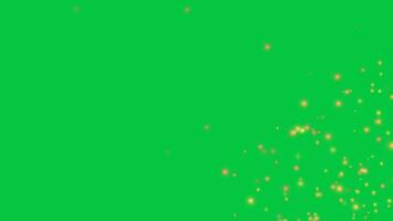 Fire spark particles flying around animation effect overlay isolated on green screen background video