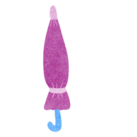 an umbrella with a purple handle and a blue handle png