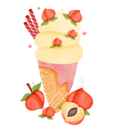 Translucent peach ice cream png