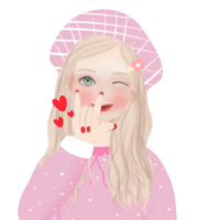 mooi meisje, blond in zoet roze jurk png