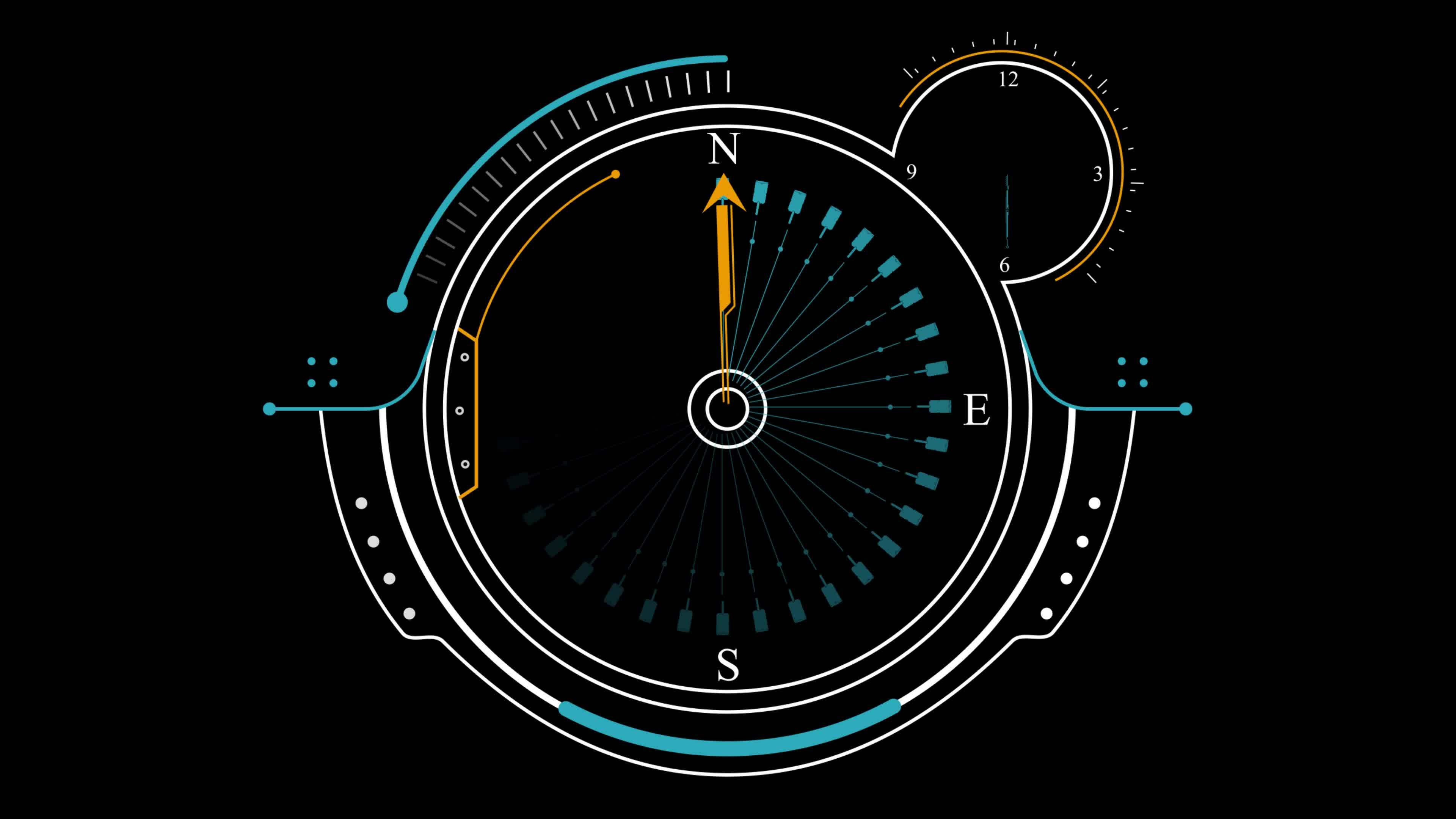 Compass digital hud navigate Royalty Free Vector Image