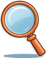 magnifying glass icon, transparent background png ai generative