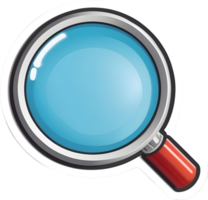 magnifying glass icon, transparent background png ai generative