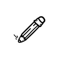 Doodle pencil icon. Hand drawn vector illustration