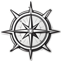 cartoon compass icon, png, transparent background ai generative png