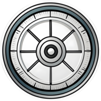 a black and white drawing of a circular design compass  ai generative png