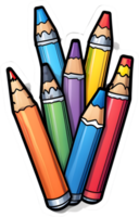 cartoon pencil crayon ai generative png