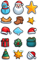 christmas icons set illustration ai generative png