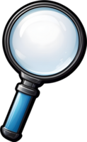 magnifying glass icon, transparent background png ai generative